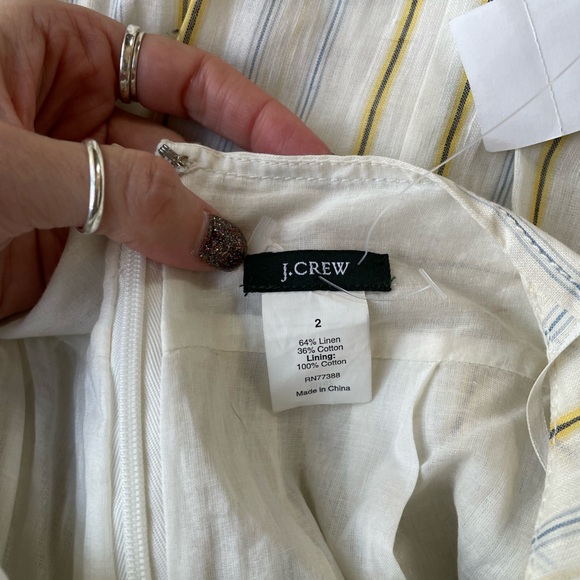 J. Crew Sylvan Halter Dress Ivory Yellow Gold Size 2 - Picture 6 of 7